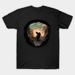 Mountain biking through the woods T-Shirt